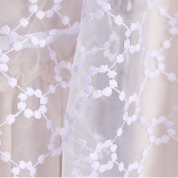 Zara Lilac Mesh Floral Blouse Small - Picture 9 of 12